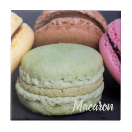 Macaron-pastor för söt tandtråd kakelplatta