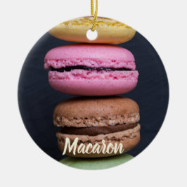 Macaron-pastor för sött handbagagemärke julgransprydnad keramik