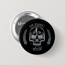 Macaron Québec Skull/Crane biker grunge noir Knapp