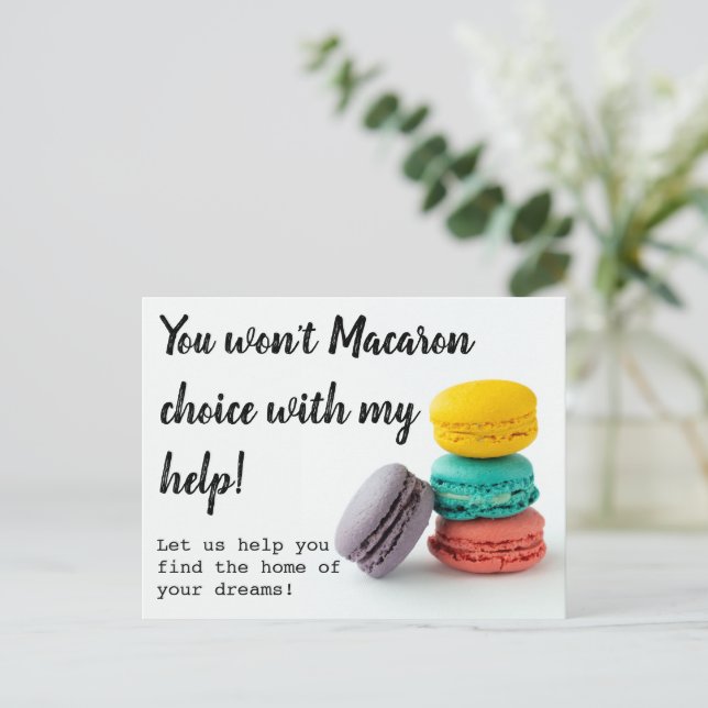 Macaron Real Estate Referral marketing Card Vykort (Stående Fram)