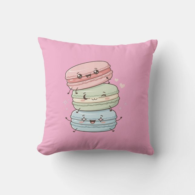 Macaron Söt Kawaii Kudd Kudde (Framsida)