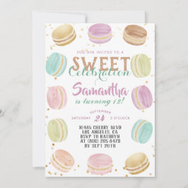 Macaron Sweet Firande Birthday Inbjudningar