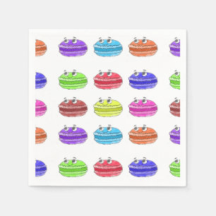 Macaron Tecknad Mönster Pappersservett