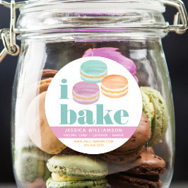 Macaron Turcos Lila Orange Pastry Chef Bake Runt Klistermärke