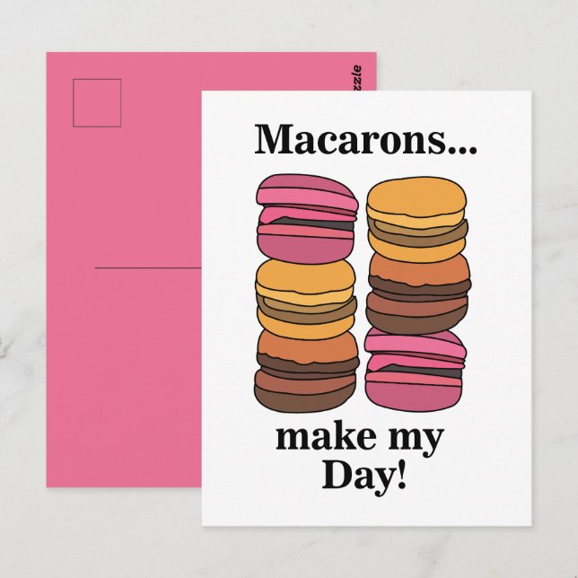 Macaronbakelse Söt Vykort (Fram/baksida)