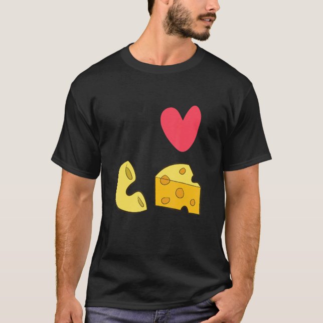 Macaroni Cheese I Kärlek Mac och Cheese T Shirt (Framsida)