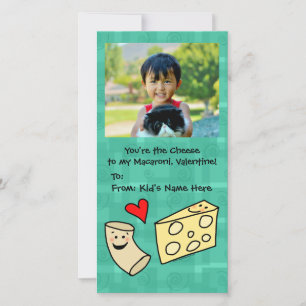Macaroni Kärlek Cheese Cute Kids Valentine Julkort