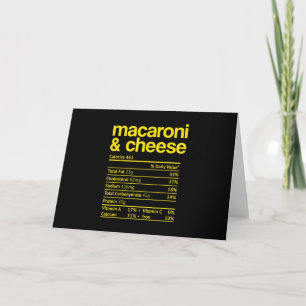 Macaroni och Cheese Nutrition Fakta Thanksgiving Kort