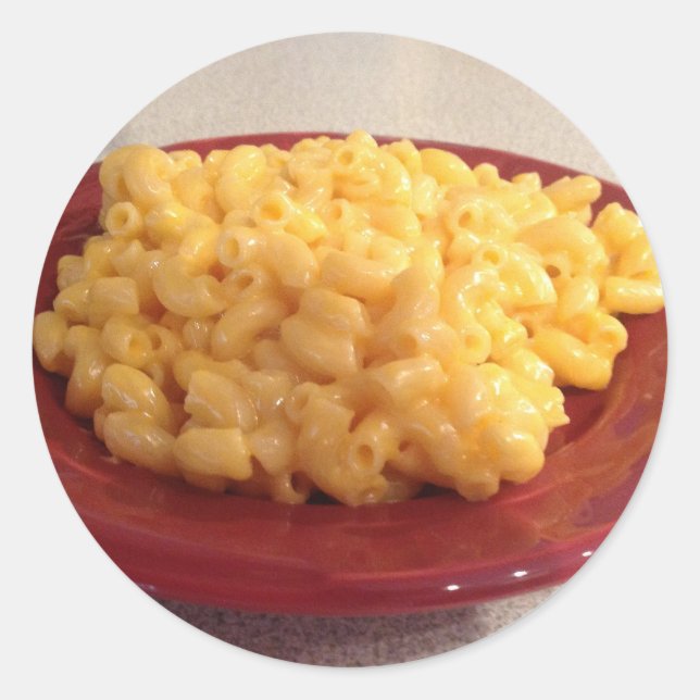 Macaroni och Cheese Runt Klistermärke (Framsida)