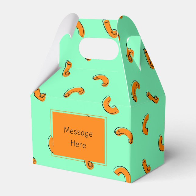 Macaroni och ost Favor Box Presentaskar (Framsidan Sidan)