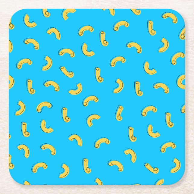 Macaroni och ost-illustration underlägg papper kvadrat (Framsidan)