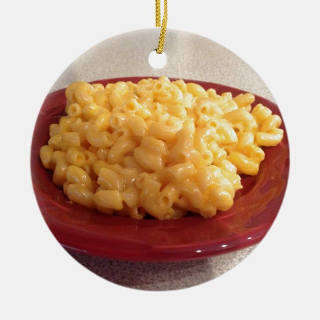 Macaroni och ost julgransprydnad keramik (Framsidan)