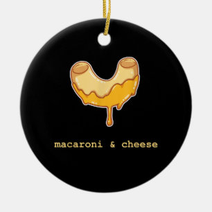 Macaroni och ostkute, sötad Dessert, mat Älskare Julgransprydnad Keramik