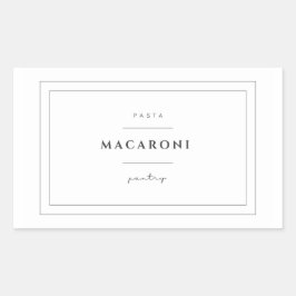 Macaroni Pasta Label Stickers Rektangulärt Klistermärke
