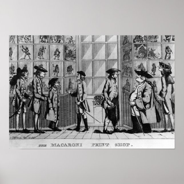 Macaroni Print Shop, pub. av N. Darley Poster (Framsidan)