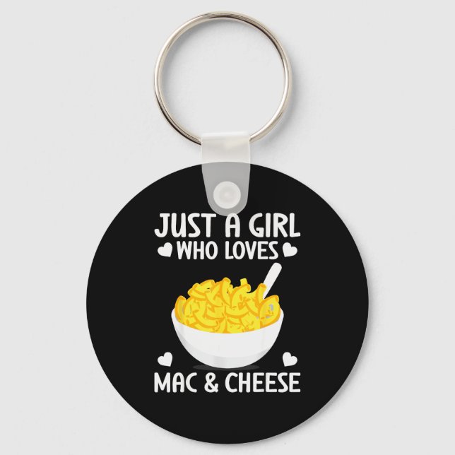 Macaronie & Cheese Rolig Tjej Som Älskar Mac &a Nyckelring (Framsida)