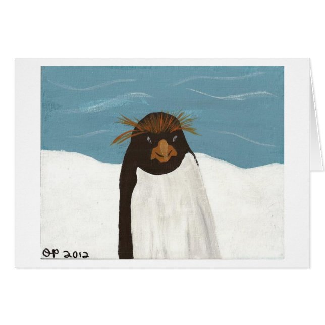 Macaronipingvin Hälsningskort (Framsidan Horizontal)
