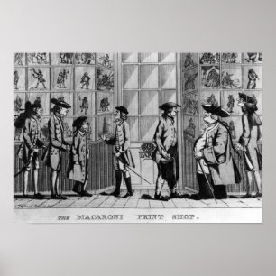 Macaronitrycket shoppar, puben. vid N. Darley Poster