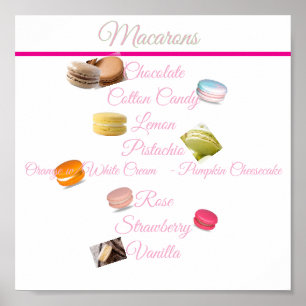 Macaronlistad efterrättsbord poster