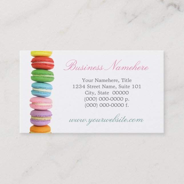 Macarons Affärskort Visitkort (Framsida)