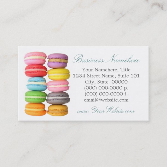 Macarons Affärskort Visitkort (Framsida)