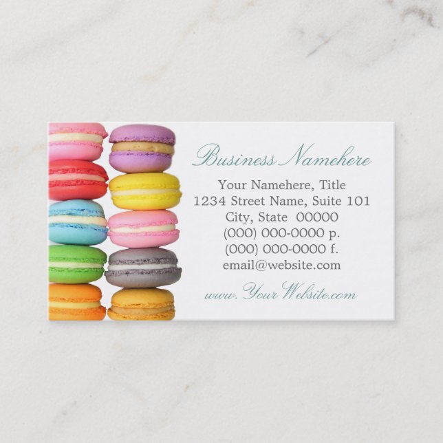 Macarons Affärskort Visitkort (Framsida)