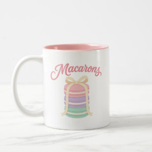 Macarons - Coquette Pastell Dessertdesign Två-Tonad Mugg