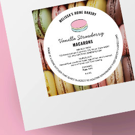 Macarons Cottage Law-etikett med ingredienser Runt Klistermärke