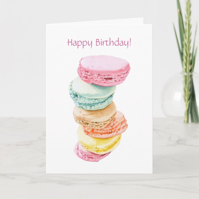 Macarons födelsedagskort kort (Framsida)