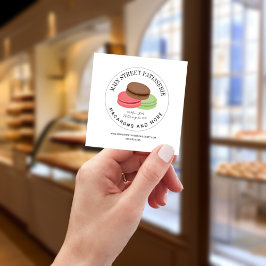 Macarons Food Restaurant Bakery Patisserie Fyrkantigt Visitkort