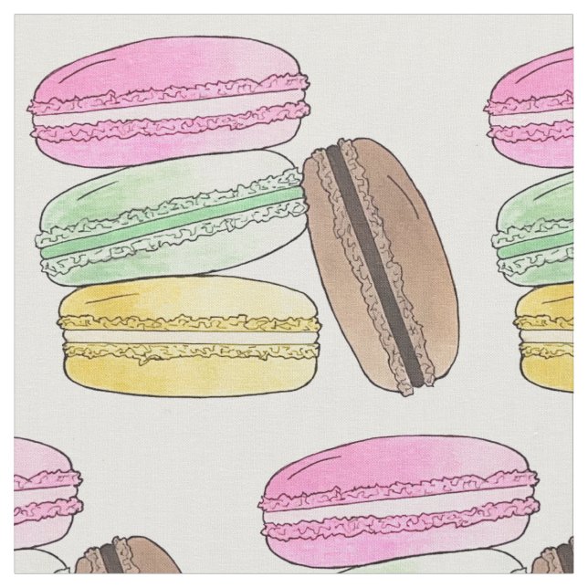 Macarons Fransk Food Bakery Patisserie Cookies Tyg (Närbild)