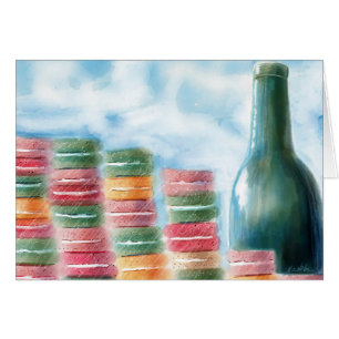 Macarons och Vin-anteckningskort OBS Kort