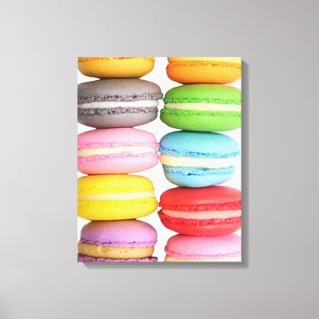 Macarons omslagna arbetsyta canvastryck (Framsida)
