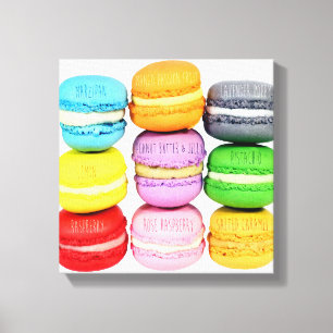 Macarons omslagna arbetsyta canvastryck