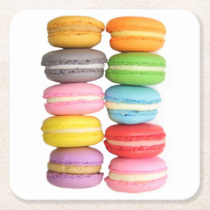Macarons Pappra Underlägg Papper Kvadrat