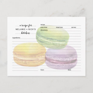 Macarons recept-kort, underbar möhippa-idé vykort