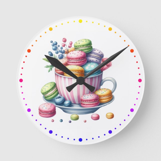Macarons Reloj de pared Rund Klocka (Framsida)
