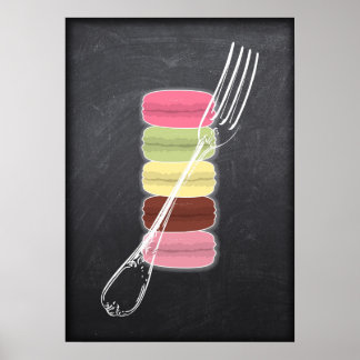 MACARONS & snyggt FORKS på kartong Poster