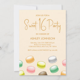 Macarons Sweet 16-fest Inbjudningar