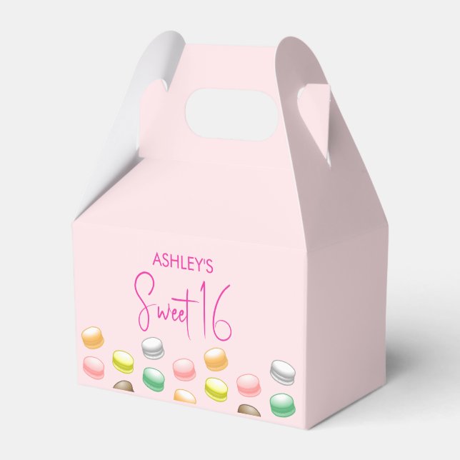 Macarons Sweet 16-fest Presentaskar (Framsidan Sidan)