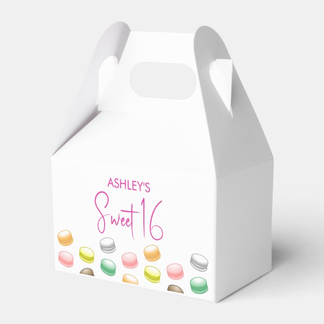 Macarons Sweet 16-fest Presentaskar (Framsidan Sidan)