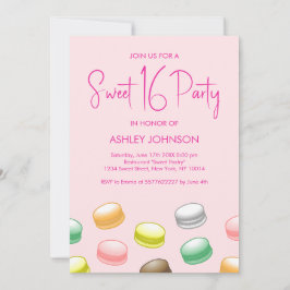 Macarons Sweet 16 Party Inbjudningar