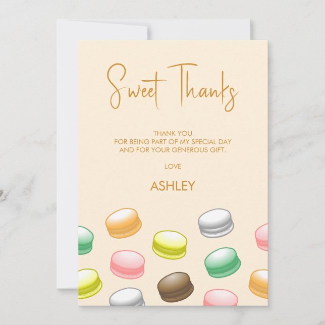 Macarons Sweet 16 Tack Kort (Framsida)