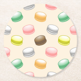 Macarons Sweet 16 Underlägg Papper Rund