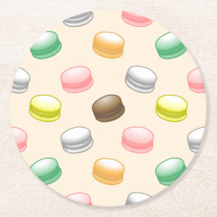 Macarons Sweet 16 Underlägg Papper Rund