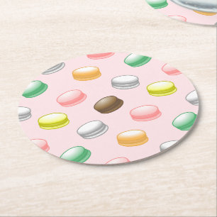 Macarons Sweet 16 Underlägg Papper Rund