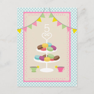 Macarons + Tea Party vykort Inbjudan