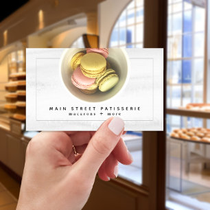 Macarons Watercolor Patisserie Bakery Chef Visitkort