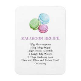MACAROON RECIPIPE KITCHEN FLEXIBLE FRIDGE MAGNET