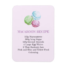 MACAROON RECIPIPE KITCHEN FLEXIBLE FRIDGE MAGNET